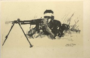 Viet Cong Postcard Guerrilla with BAR light machine gun