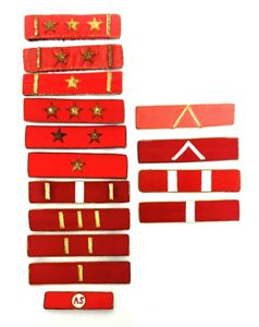 Viet Minh Rank Insignia Lot Complete