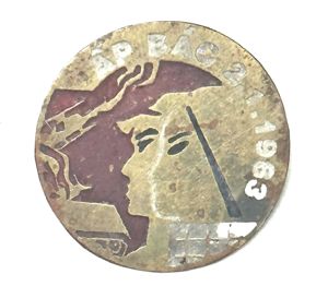 Viet Cong Ap Bac Brass Victory Badge 1963