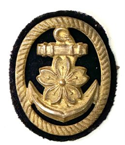 WW2 Japanese Petty Officer Cap Badge with Backing