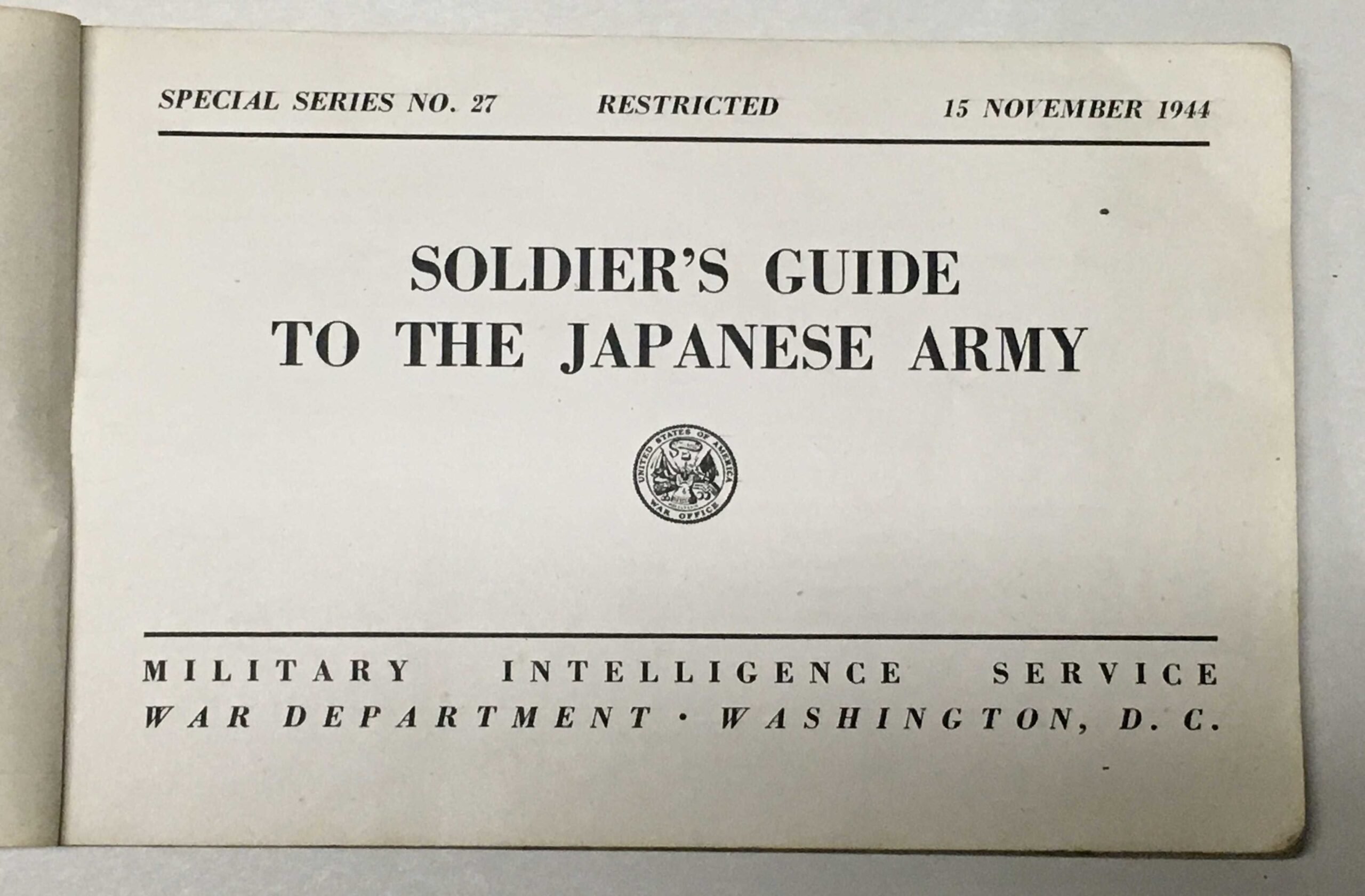 US WW2 Intelligence Manual 1944 Soldier's Guide to the Japanese Army — image 27