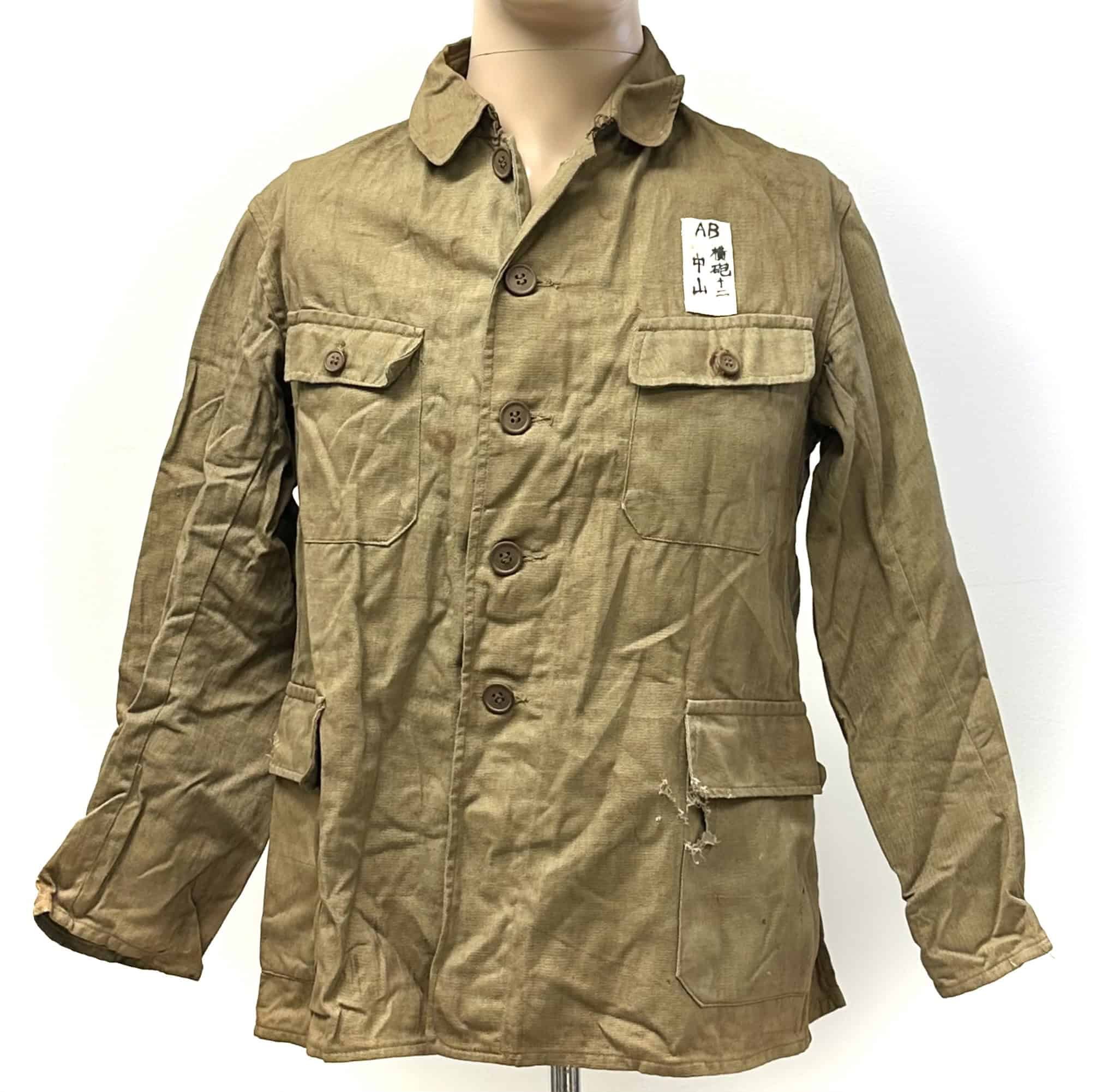 WW2 Japanese Navy Landing Force Tunic with Name – Gun 12 Patch — image 2