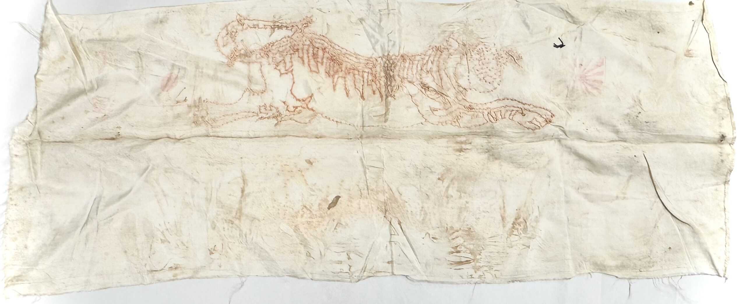 WW2 Japanese Silk Senninbari Tiger Thousand Stitch Belt — image 7