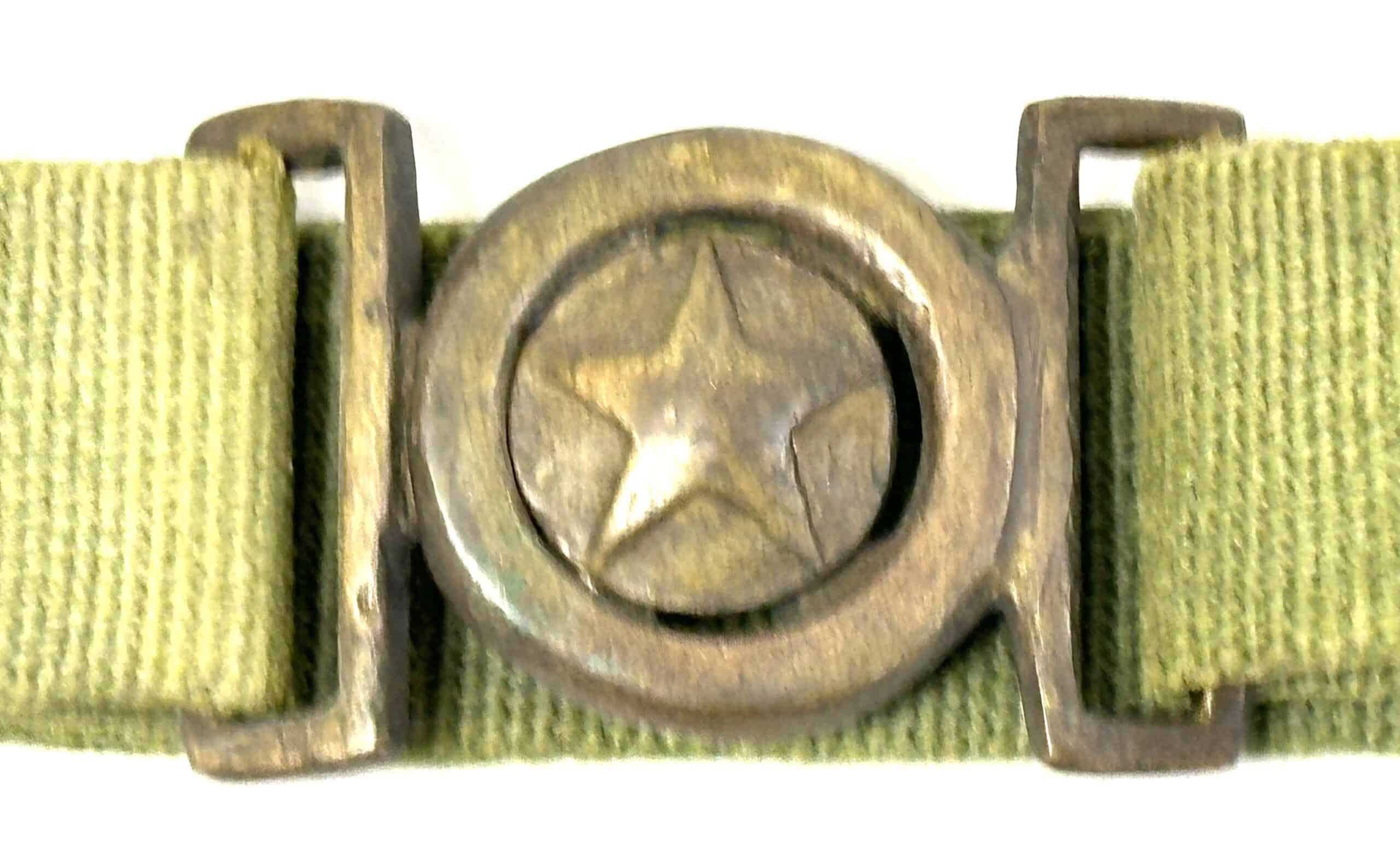 Chinese People's Volunteer CPV Korean War Officer Web Belt with Round Star Buckle — image 2