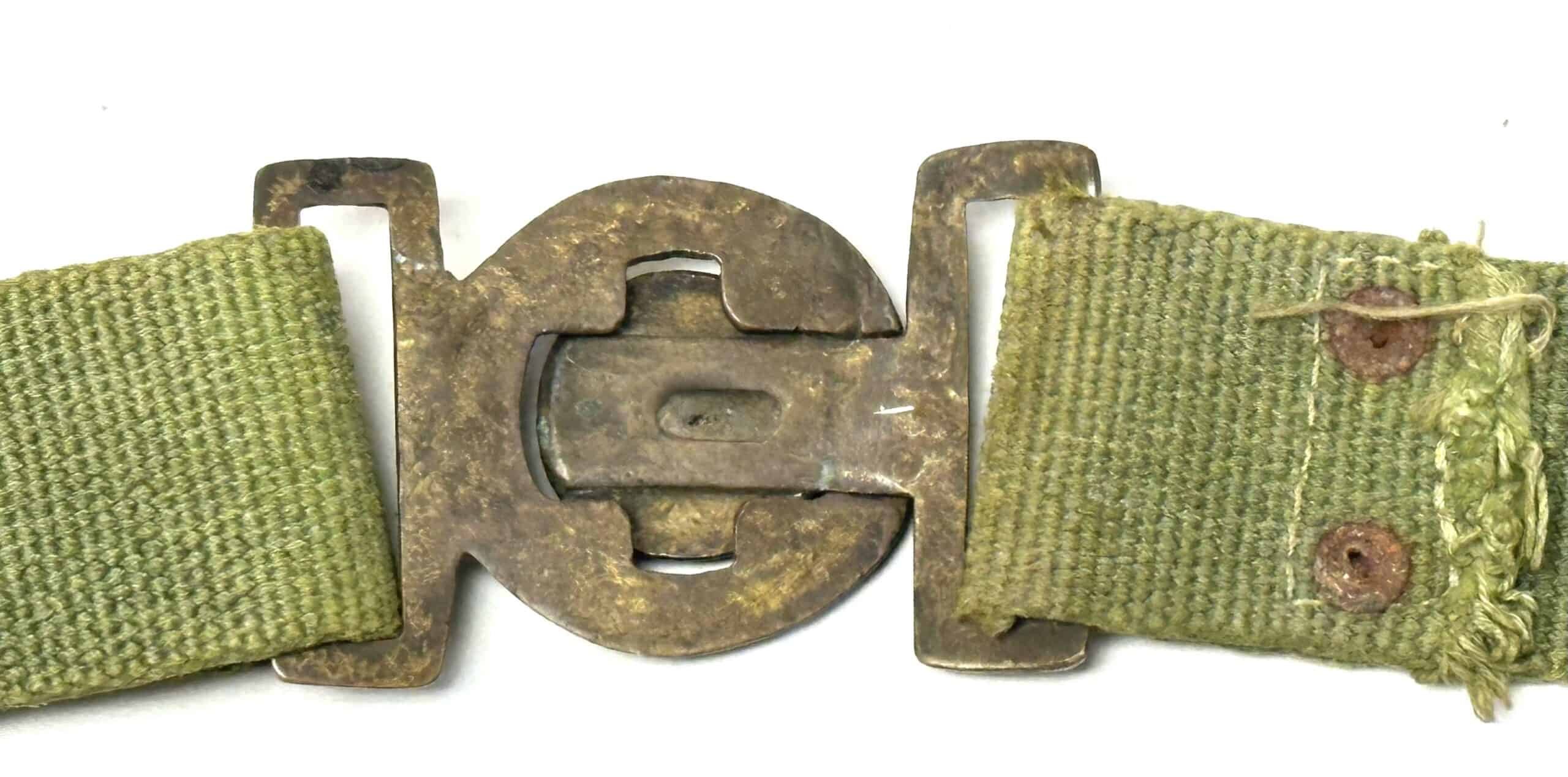 Chinese People's Volunteer CPV Korean War Officer Web Belt with Round Star Buckle — image 4