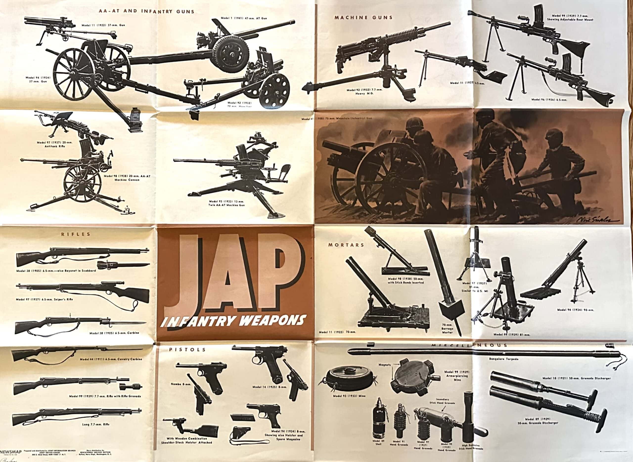 US WW2 Poster Japanese Infantry Weapons — image 2