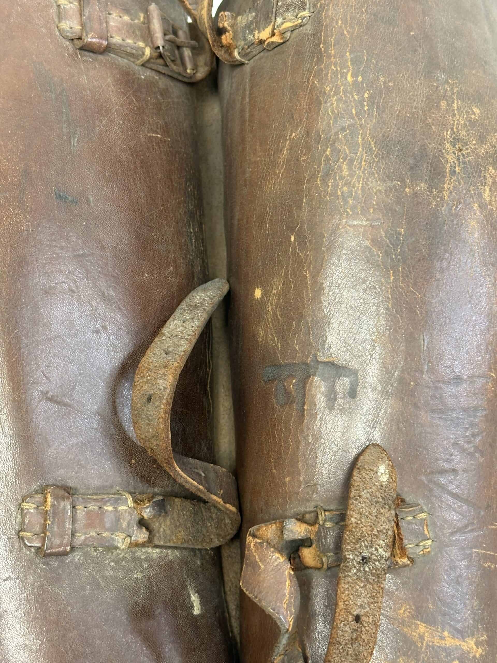 WW2 Japanese Army Doctor Named Leather Leggings — image 3