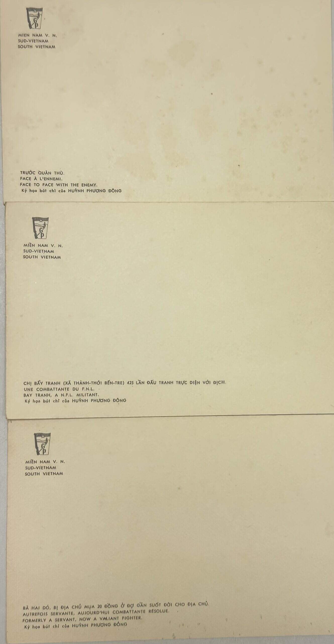 Viet Cong Postcards Lot of Three Village Elders — image 2