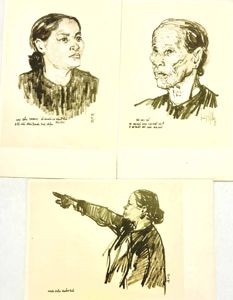Viet Cong Postcards Lot of Three Village Elders