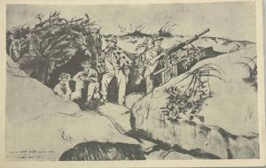 North Vietnamese Army Viet Cong Postcard DPM DP28 in Bunker