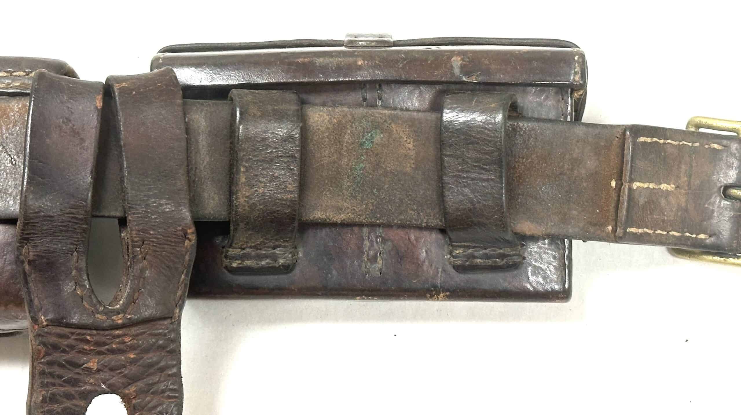 WW2 Japanese Arisaka Rifle Belt Rig With Ammunition Pouches & Type 30 Bayonet Frog — image 9