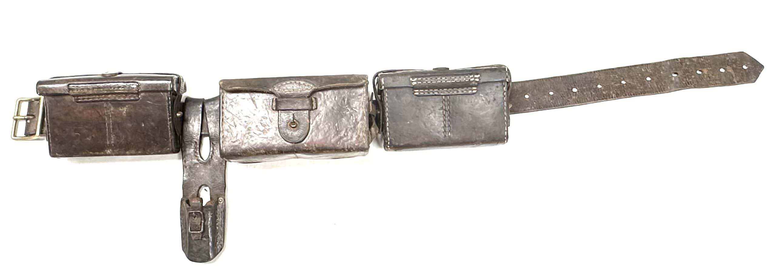 WW2 Japanese Arisaka Rifle Belt Rig With Ammunition Pouches & Type 30 Bayonet Frog — image 2