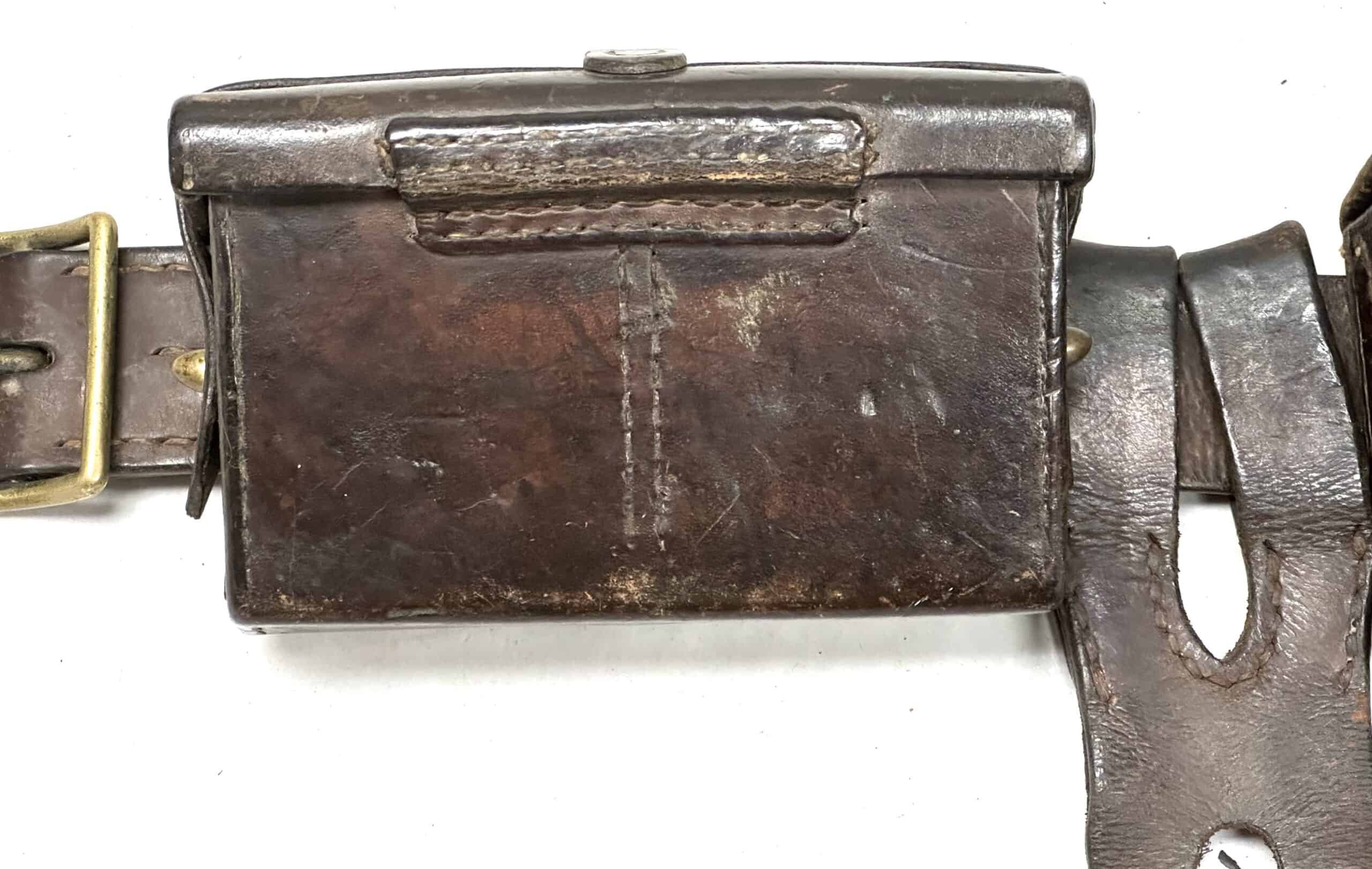 WW2 Japanese Arisaka Rifle Belt Rig With Ammunition Pouches & Type 30 Bayonet Frog — image 3