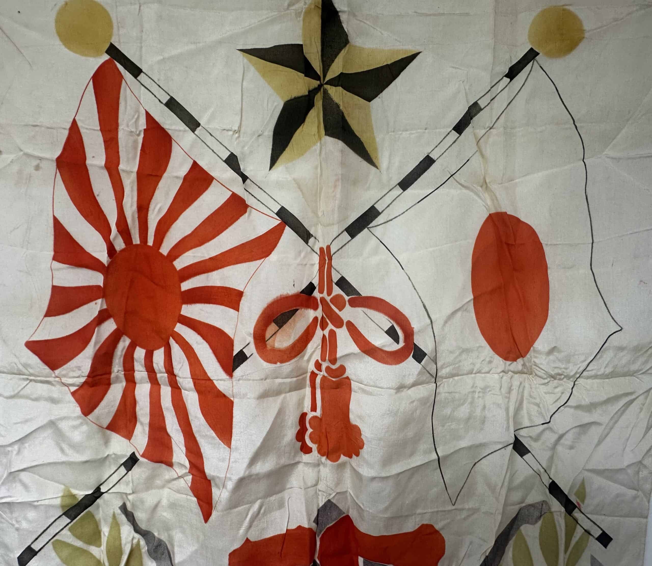 WW2 Japanese Going Off to War Silk Banner — image 2