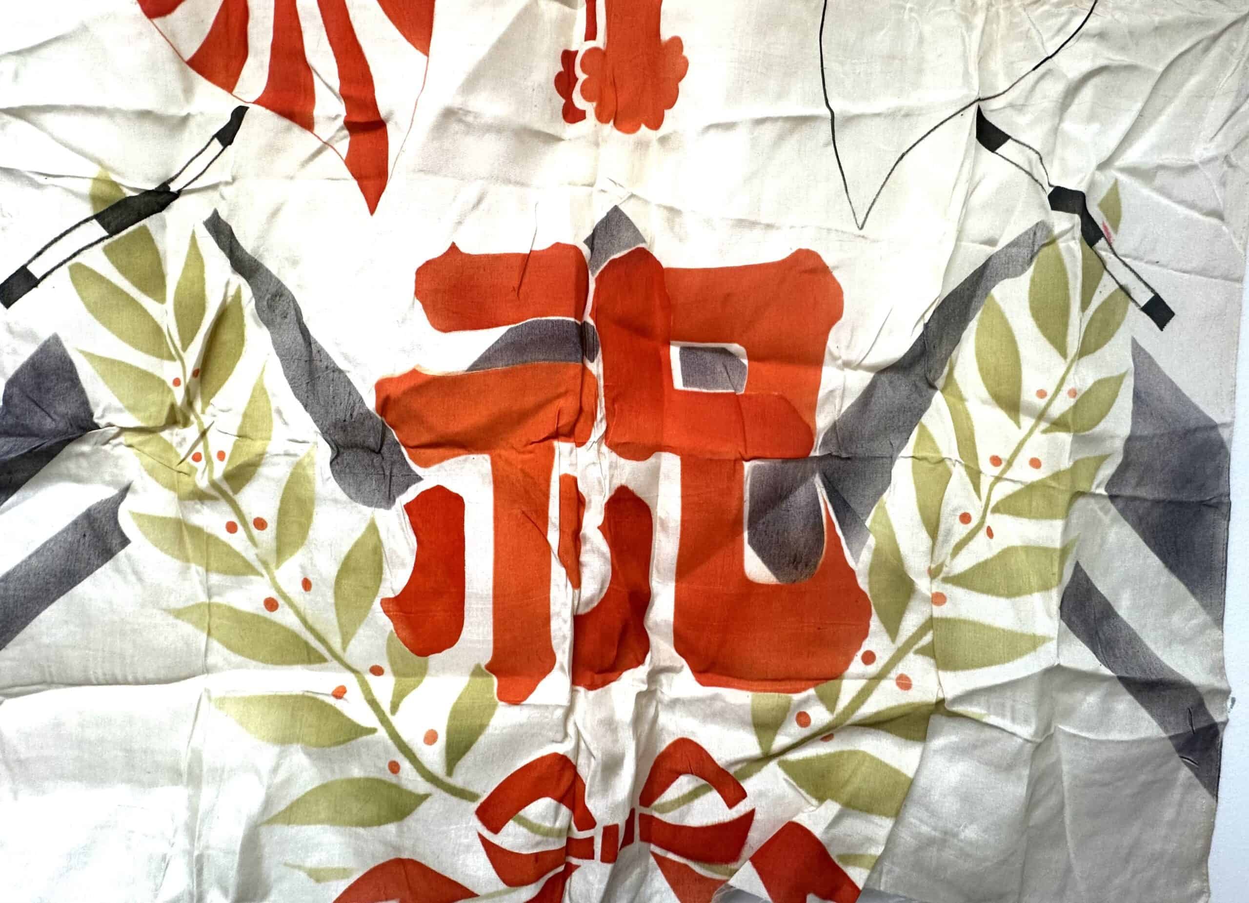 WW2 Japanese Going Off to War Silk Banner — image 3
