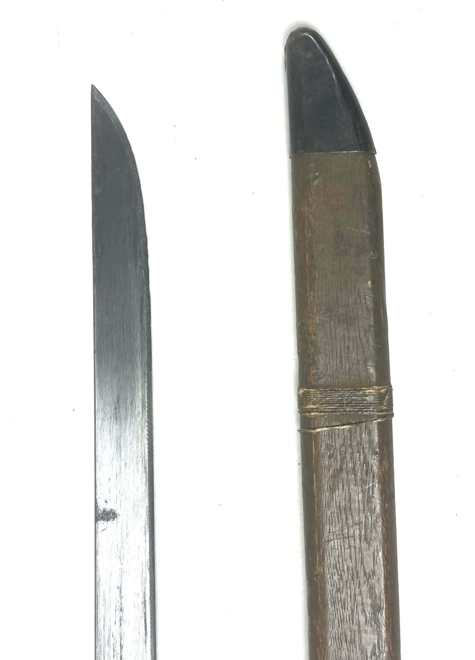 WW2 Japanese Type 30 Last Ditch Mukden Bayonet with Leather Frog — image 4