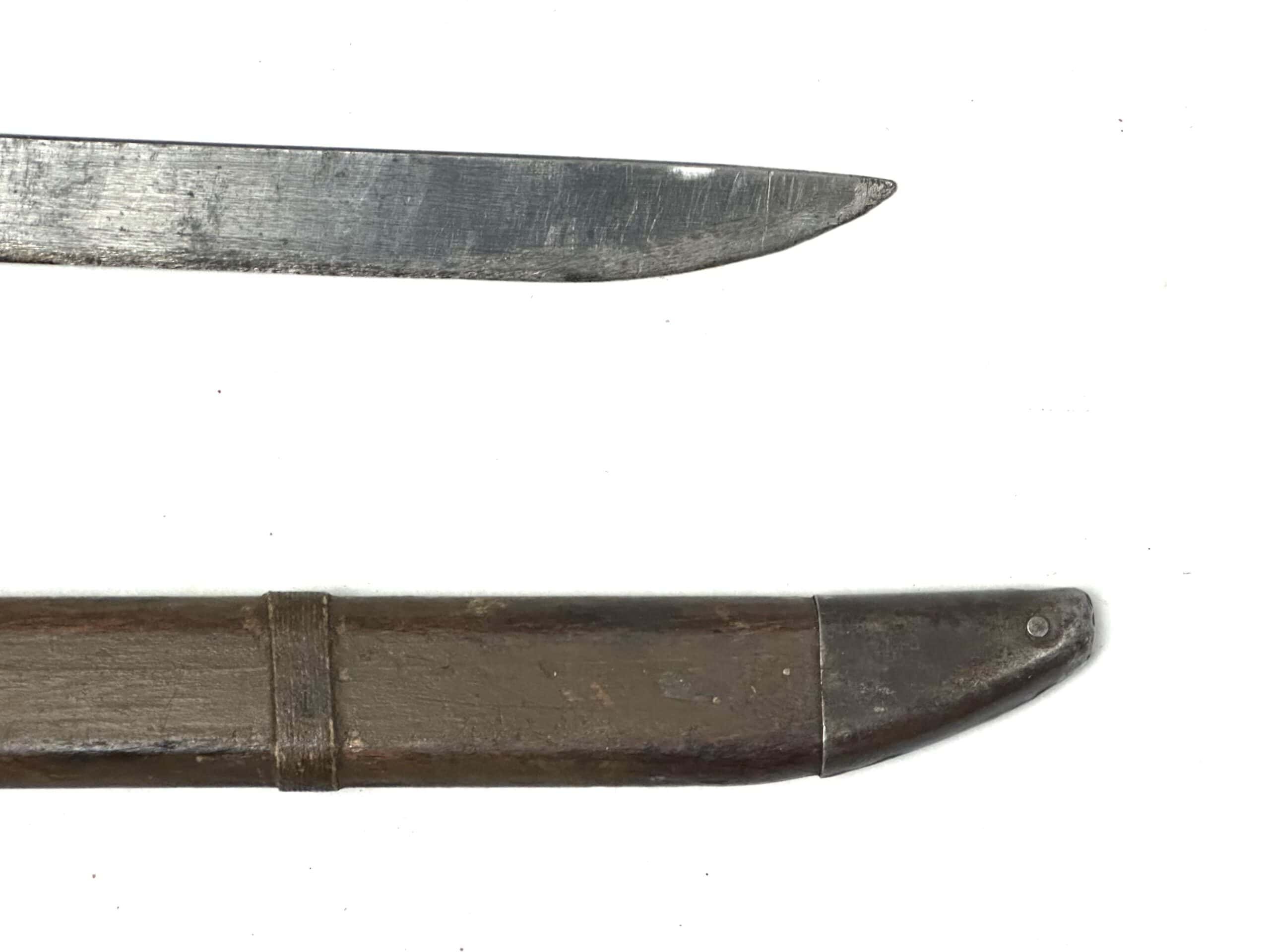 WW2 Japanese Type 30 Last Ditch Type 30 Bayonet Toyoda Automatic Loomworks with Leather Frog — image 4