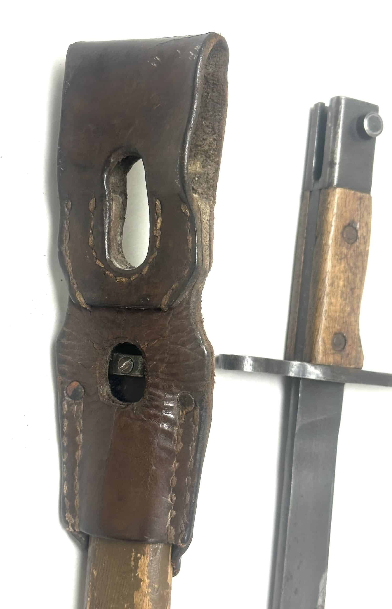 WW2 Japanese Type 30 Last Ditch Type 30 Bayonet Toyoda Automatic Loomworks with Leather Frog — image 7