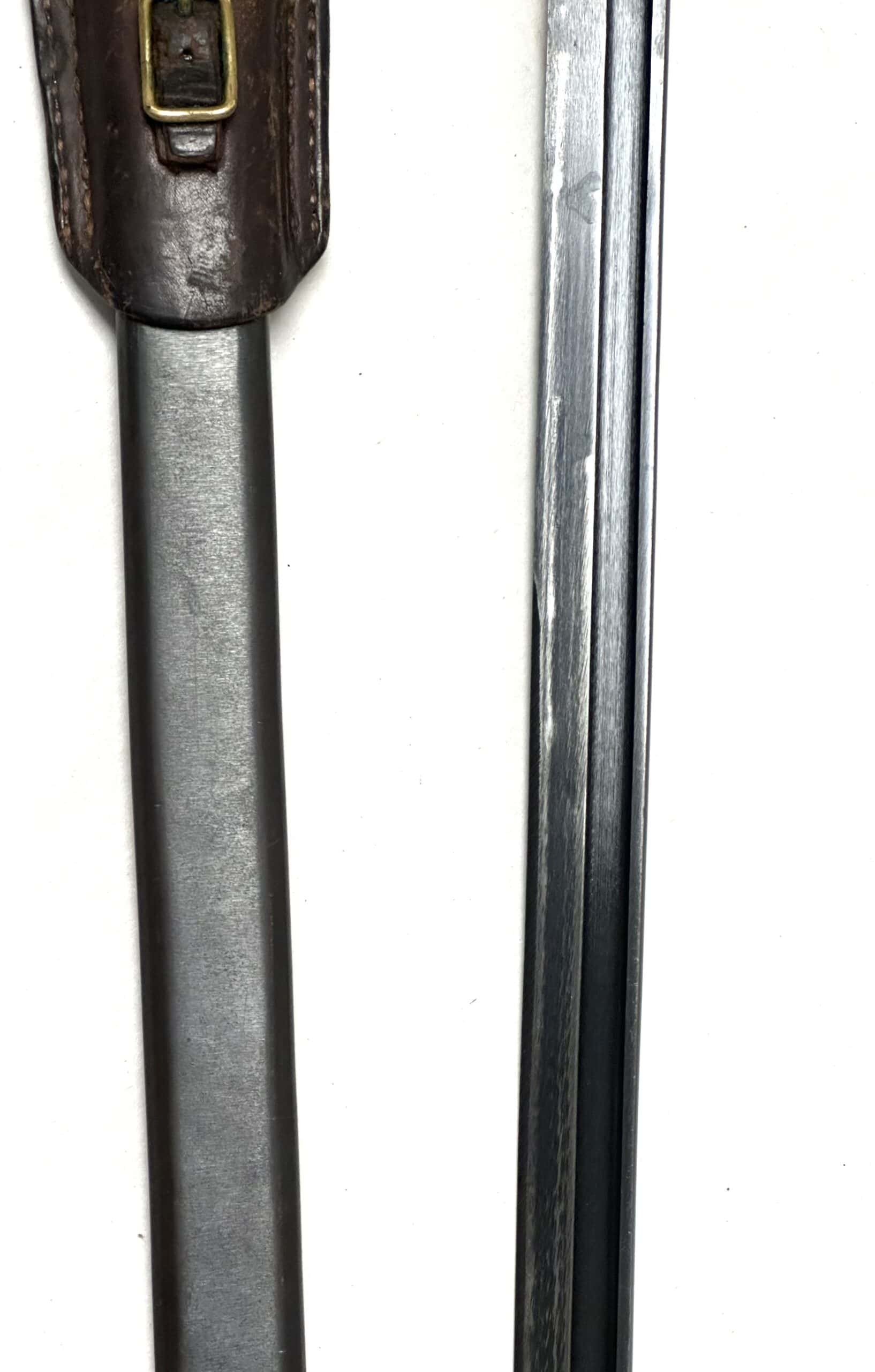 WW2 Japanese Type 30 Straight Guard Bayonet Toyoda Automatic Loomworks With Leather Frog — image 3