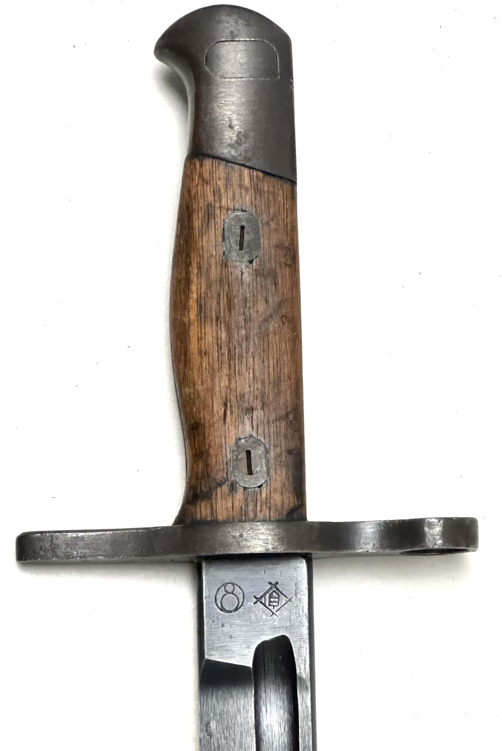 WW2 Japanese Type 30 Straight Guard Bayonet Toyoda Automatic Loomworks With Leather Frog — image 5