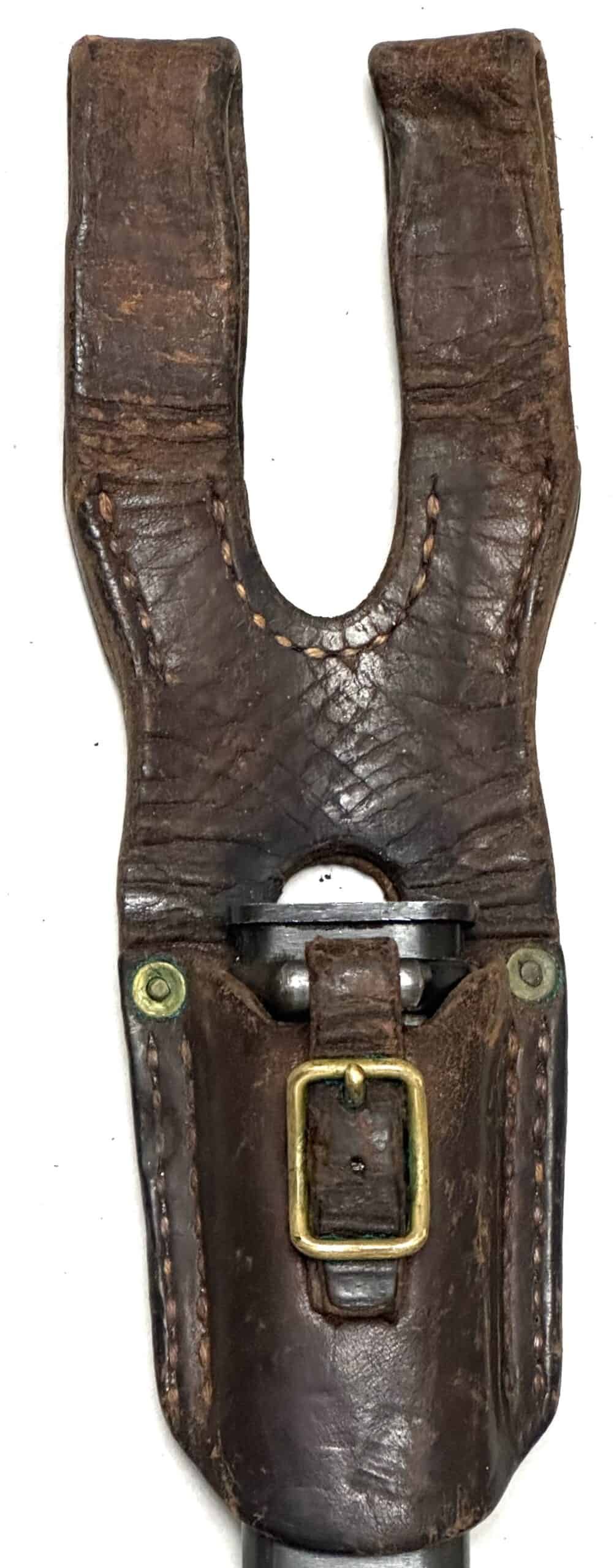 WW2 Japanese Type 30 Straight Guard Bayonet Toyoda Automatic Loomworks With Leather Frog — image 6