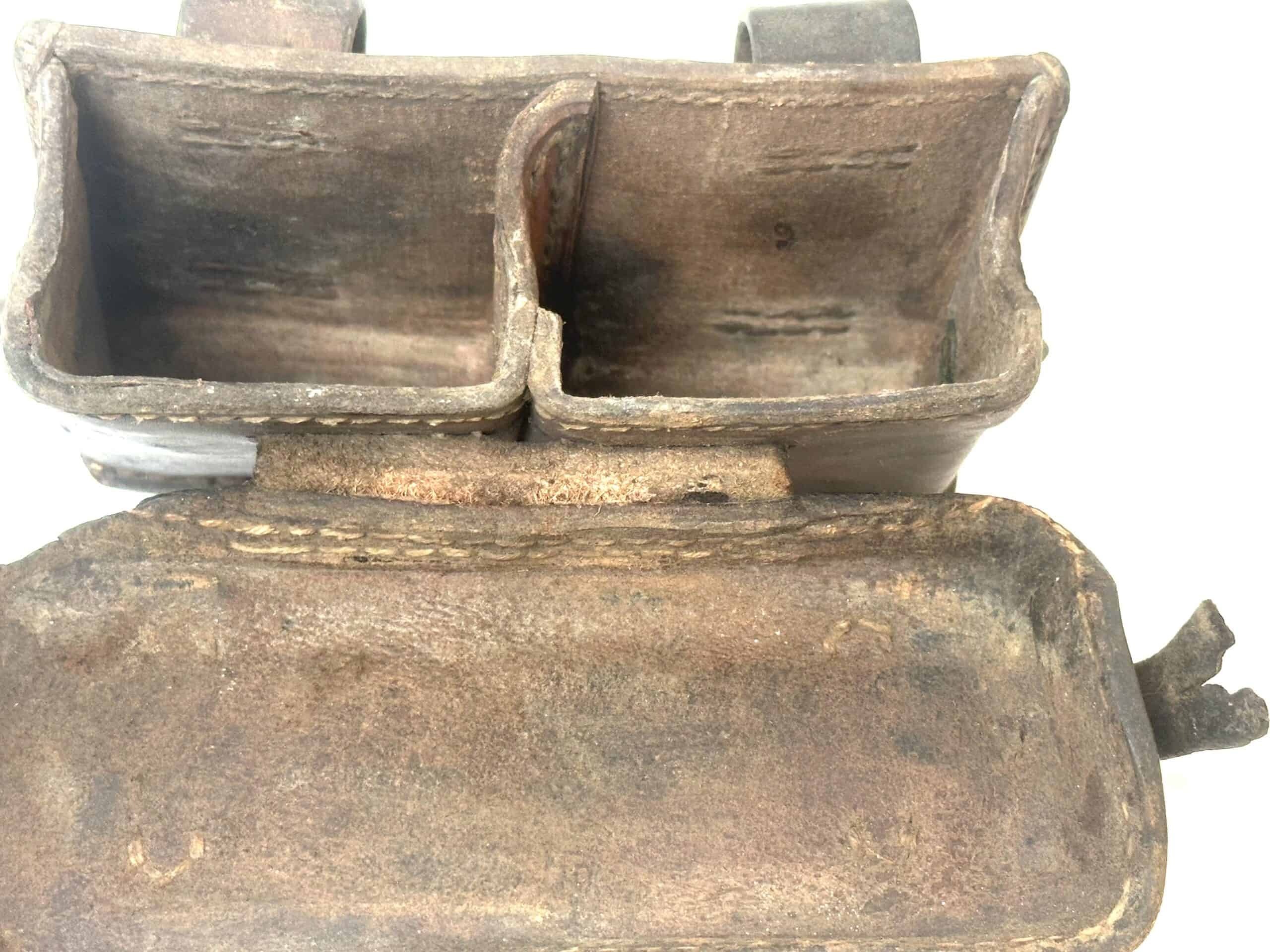 WW2 Japanese Navy Pattern Split Front Ammunition Pouch — image 7