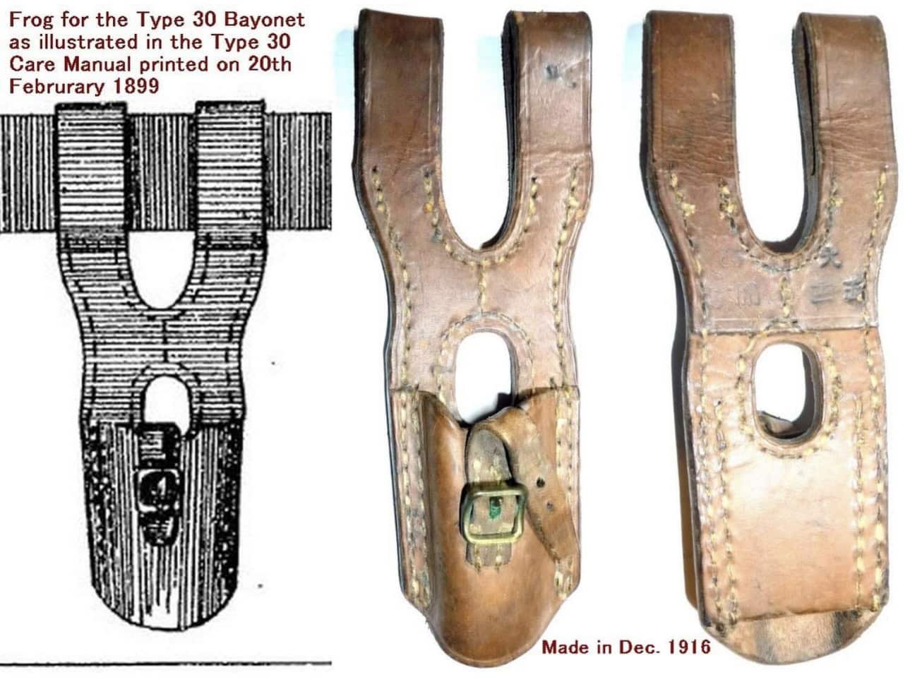 Japanese very rare Pre 1917 Type 30 Bayonet Frog — image 3