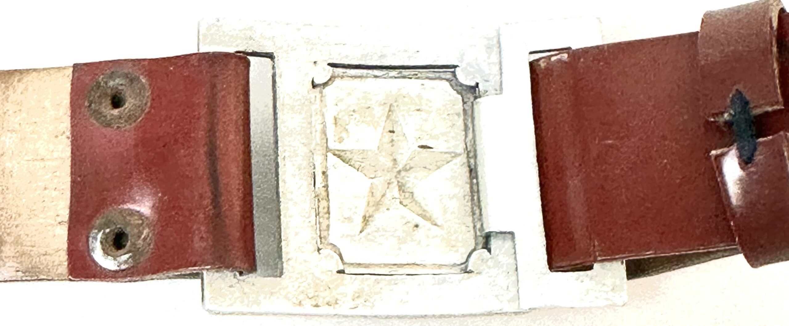 North Vietnamese Army Officer Plasticized Pistol Belt with Aluminum Star Buckle — image 3