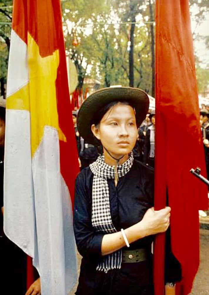 North Vietnamese Army OD Grommeted Wide Belt with Interlocking Star Buckle — image 2
