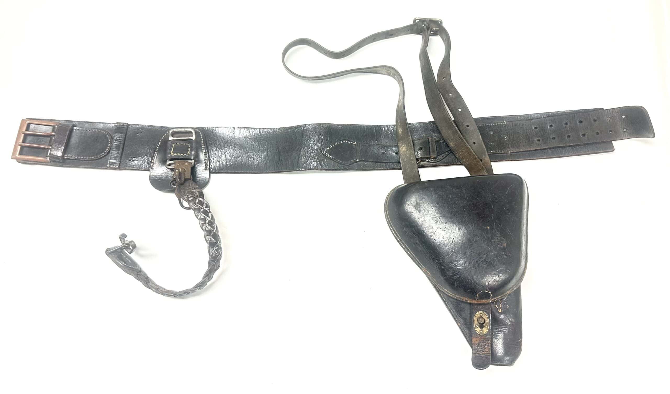 WW2 Japanese Army Officer Leather Sword Belt with Leather Gunto Hanger — image 7