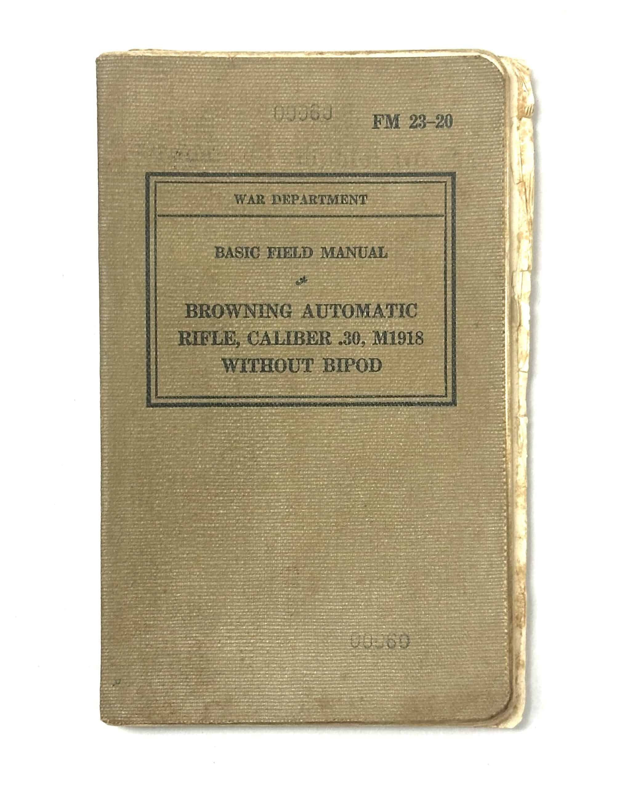 US WW2 1950 Browning Automatic Rifle Field Manual with Change 1 Update — image 2