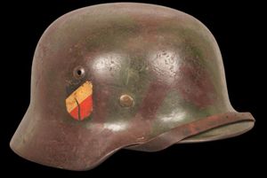 WW2 German M35 Double Decal Camouflage Helmet