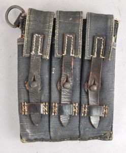 WW2 German Shortened MP40 Magazine Pouch In Blue Webbing