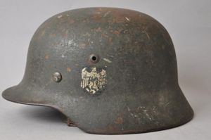 WW2 German Camouflage M35 Army Helmet With Remains Of Camouflage …