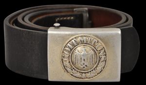 WW2 German Kriegsmarine Belt & Buckle 1938-Named To An Ober …