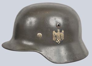 WW2 German Army M35 Double Decal 'Hauptmann' Named Helmet
