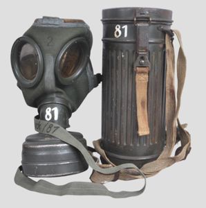 WW2 German Army/Waffen SS Named & Numbered Gas Mask Set