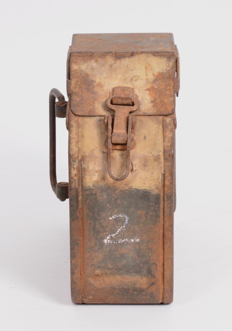 WW2 German Vehicle Mounted MG Tin With Tan Paint (MG34 Mount Zwillingssockel 36) 1940 — image 4