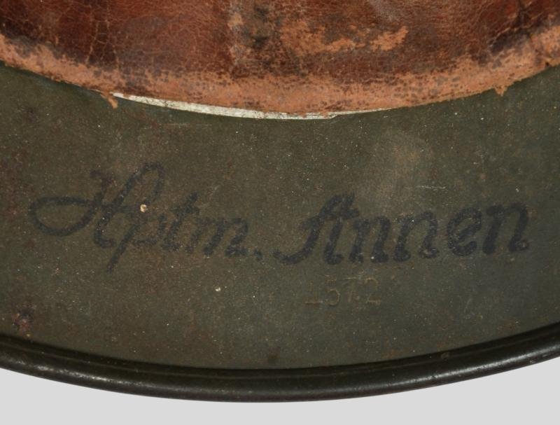 WW2 German M35 Army Double Decal Combat Helmet - Hauptmann Named — image 7