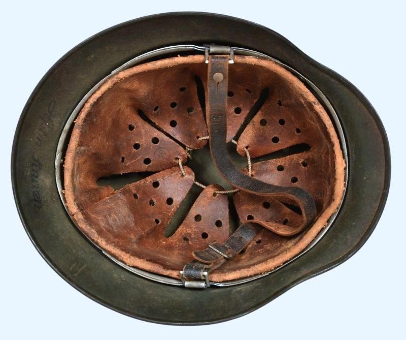 WW2 German M35 Army Double Decal Combat Helmet - Hauptmann Named — image 8