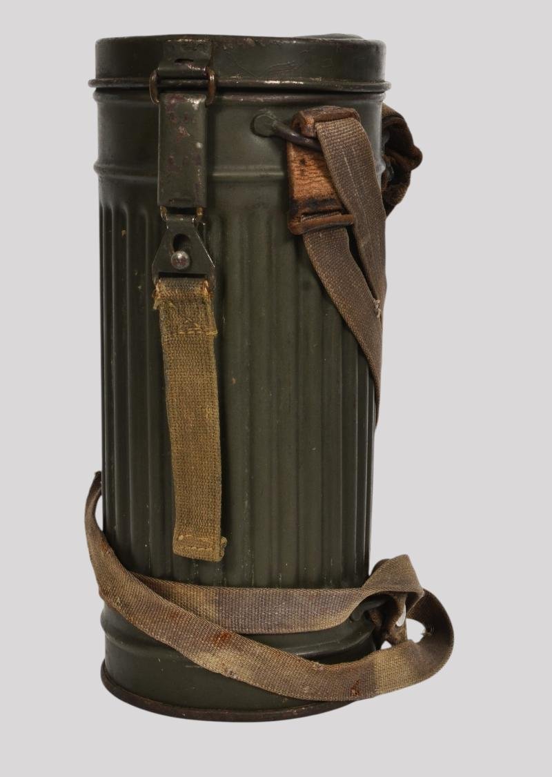 WW2 German Matching Numbers Gas Mask Set with June 1944 Dated Filter — image 3