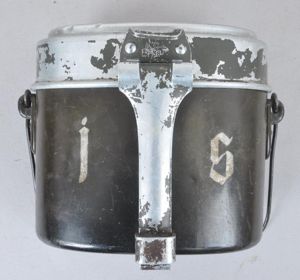 WW2 German M31 Messtin With Hand Carved Initials Of Soldier