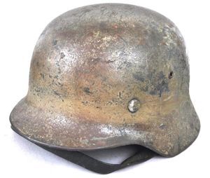 WW2 German Army M35 Sawdust/Woodchip Normandy Camouflage Helmet