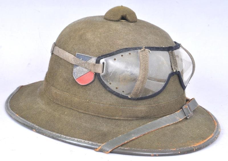 WW2 German Pith Helmet With Goggles — image 2