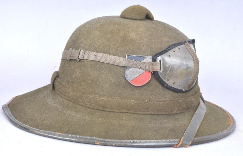 WW2 German Pith Helmet With Goggles — image 3