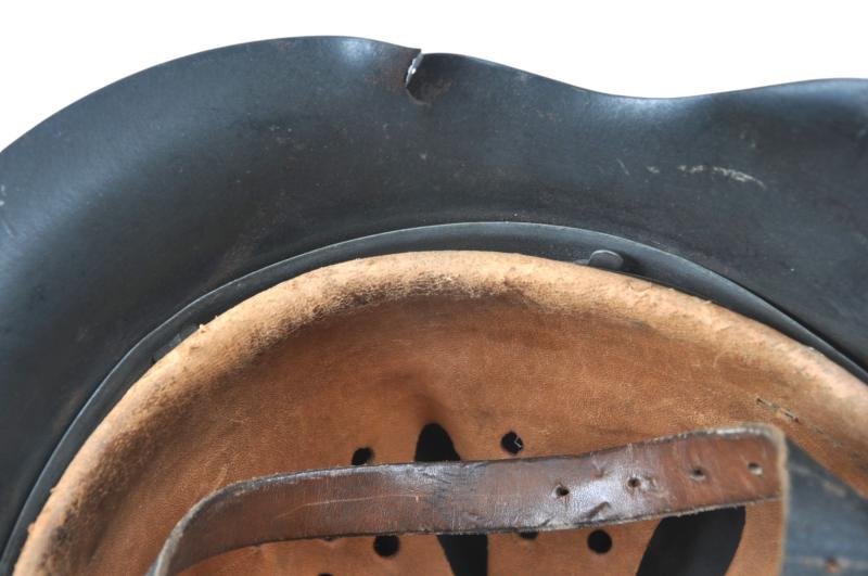WW2 German 'Named' Army Single Decal M42 Helmet With Shrapnel Strike To Lip — image 10