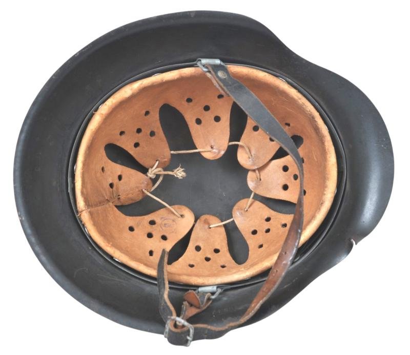 WW2 German 'Named' Army Single Decal M42 Helmet With Shrapnel Strike To Lip — image 9