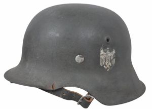 WW2 German 'Named' Army Single Decal M42 Helmet With Shrapnel …