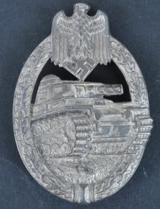 WW2 German Tank Badge In Silver