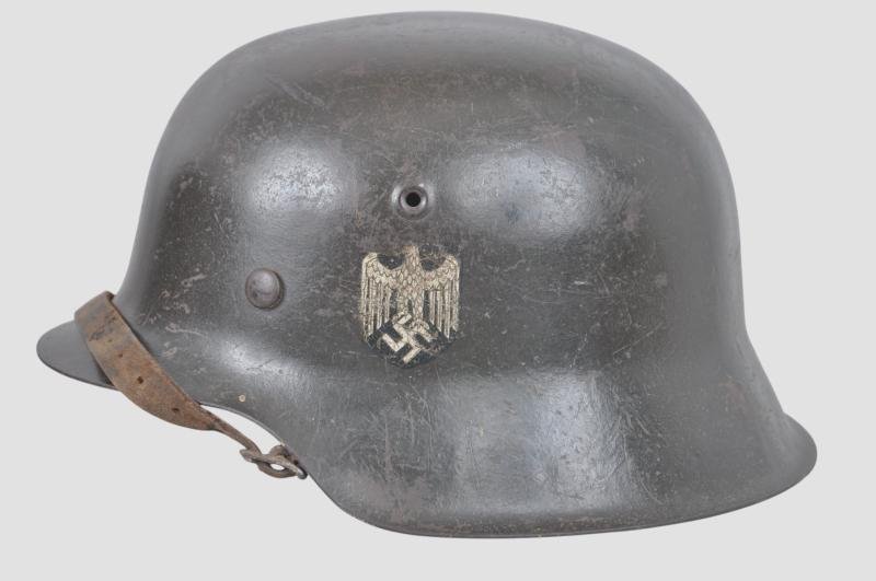 WW2 German Army M42 Single Decal Combat Helmet — image 5